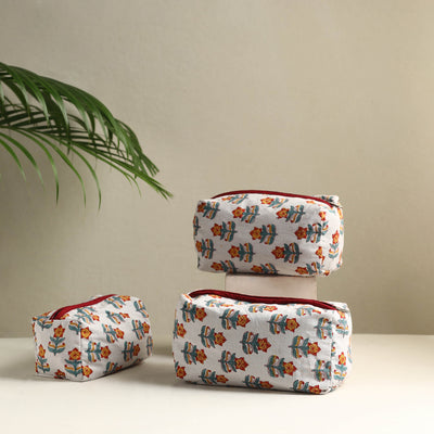 Multipurpose Handmade Cotton Toiletry Bags (Set of 3) 11