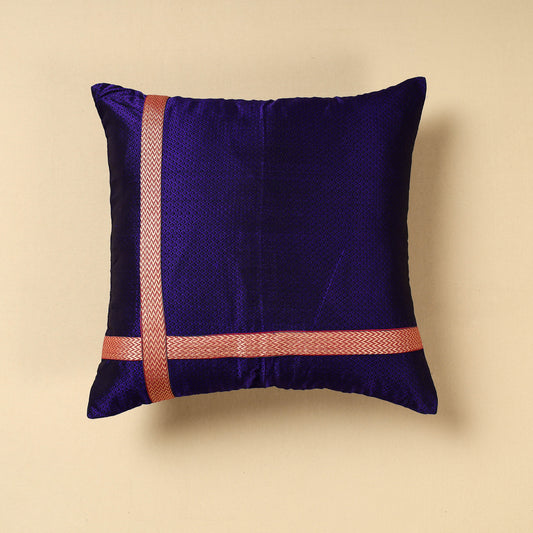 Blue - Khun Weave Cotton Cushion Cover (16 x 16 in)