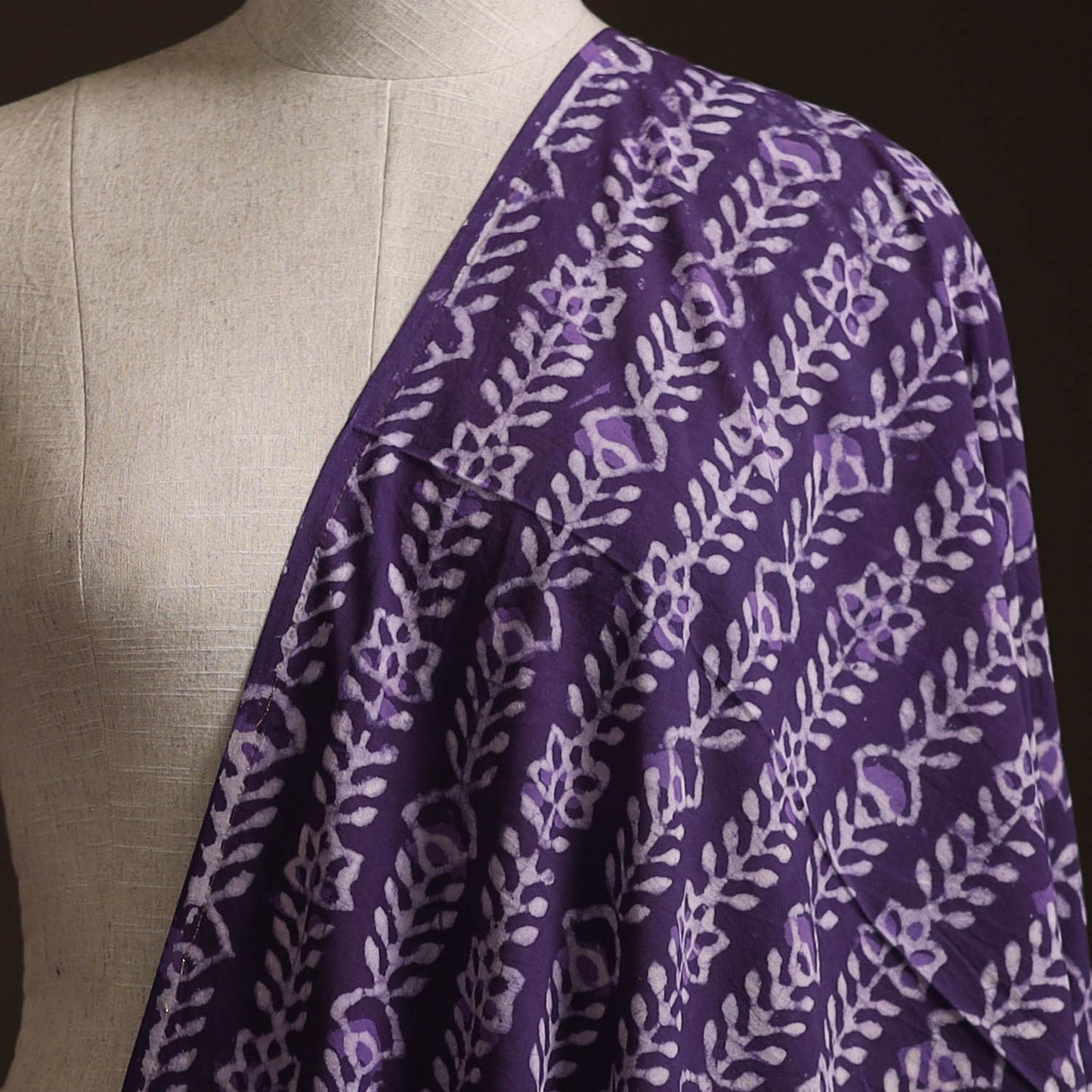 Purple - Bagru Dabu Hand Block Print Natural Dyed Cotton Fabric 22