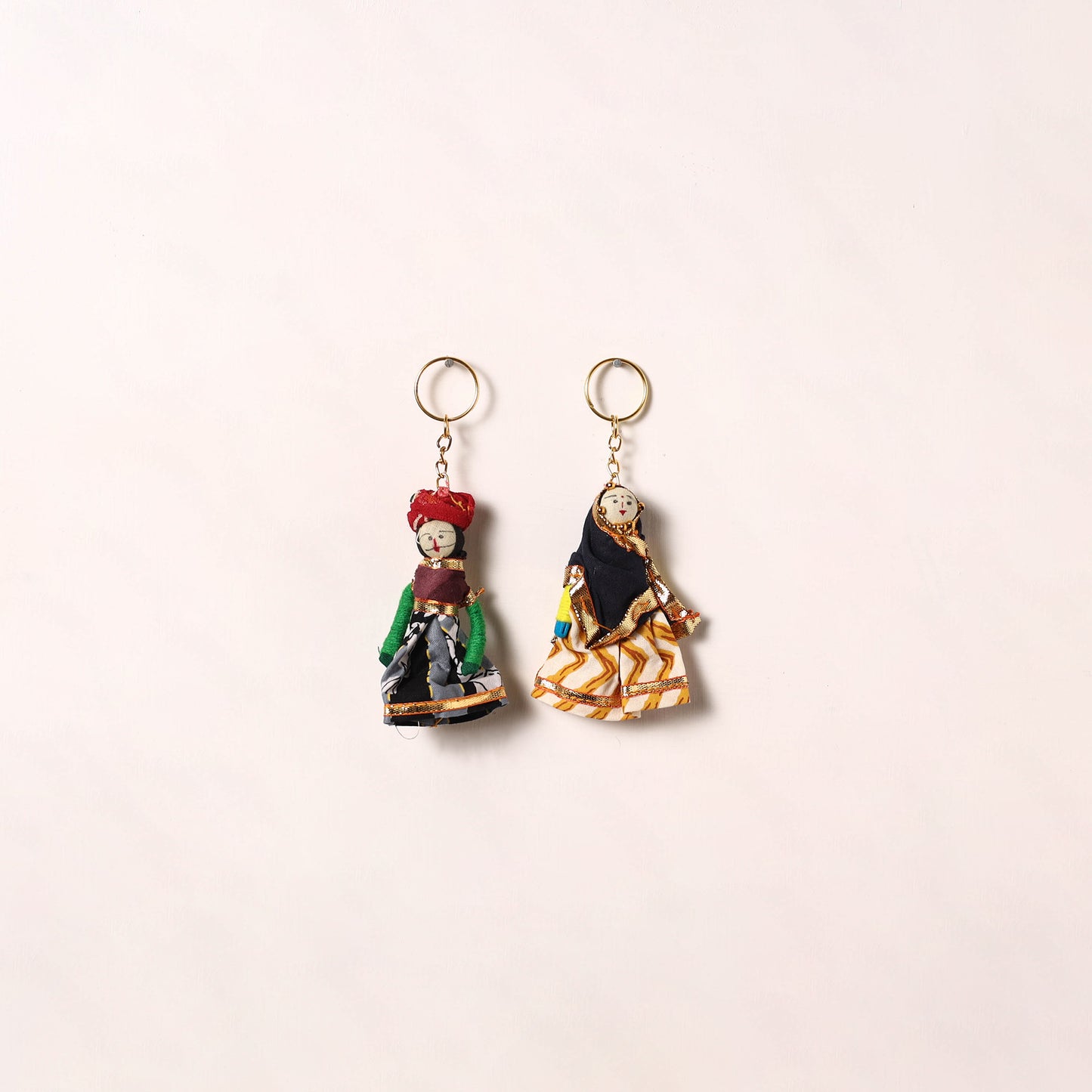 Handmade Rajasthani Puppet Keychains (Set of 2) 168