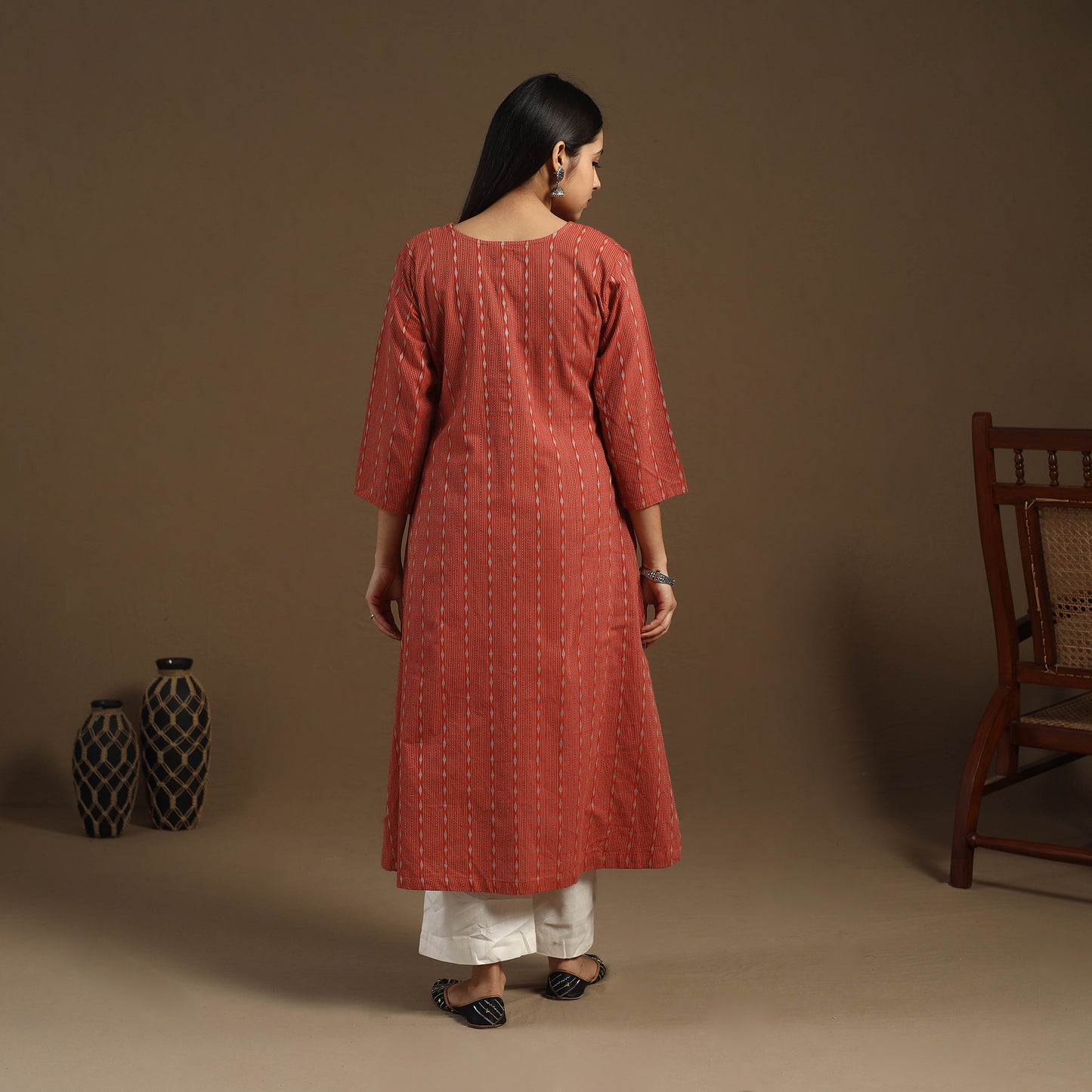 Buy A-Line Cotton Jacquard Kurta for Women