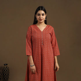 Buy A-Line Cotton Jacquard Kurta for Women