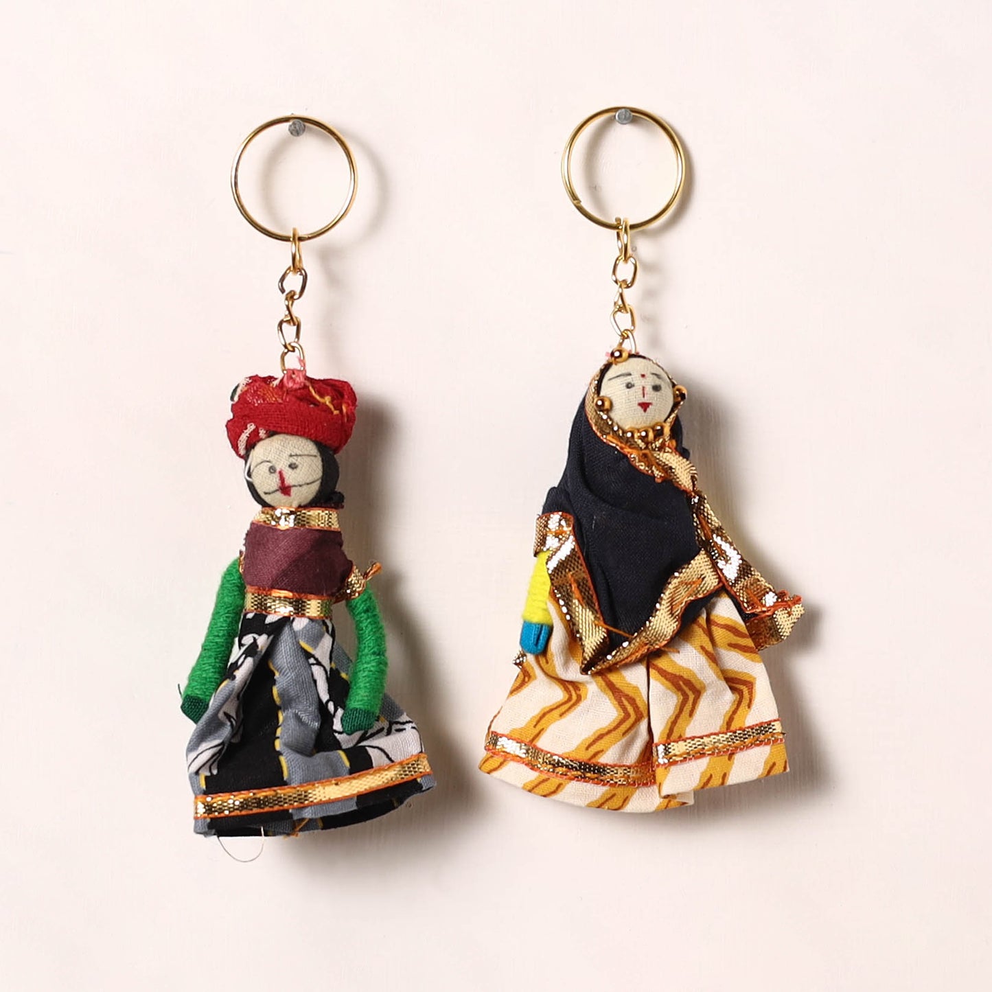 Handmade Rajasthani Puppet Keychains (Set of 2) 168