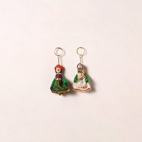 Handmade Rajasthani Puppet Keychains (Set of 2) 169