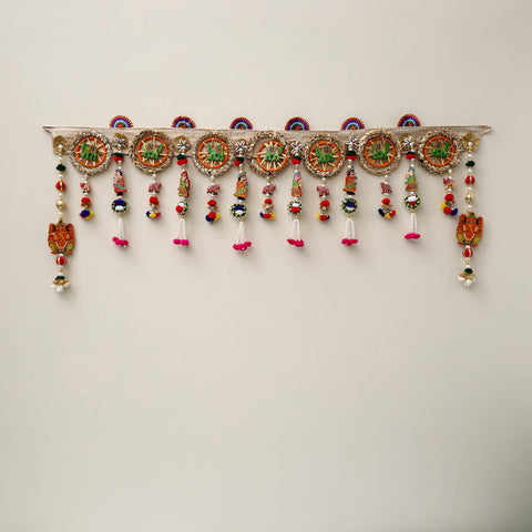 Diwali Decor Handmade Gota & Bead Work Toran 07