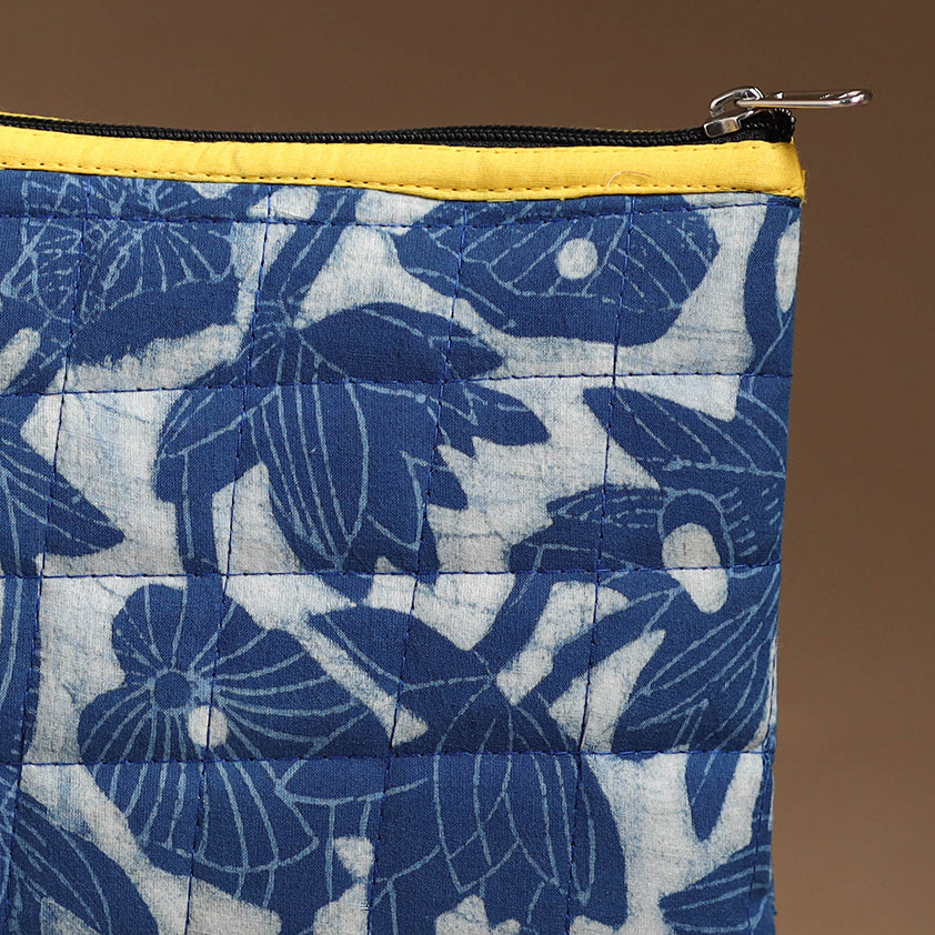 Blue - Handmade Quilted Cotton Utility Pouch 48