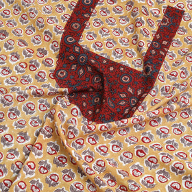 Buy Yellow Sanganeri Print Patchwork Cotton Kurta Material 