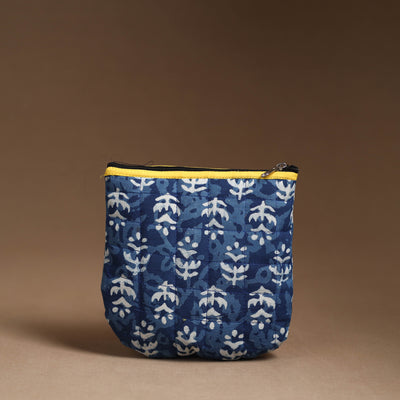 Blue - Handmade Quilted Cotton Utility Pouch 49