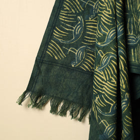 Green - handloom printed cotton bindaas towel 25