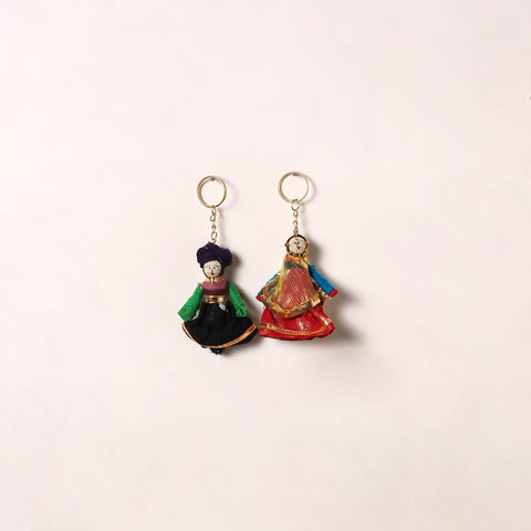 Handmade Rajasthani Puppet Keychains (Set of 2) 170