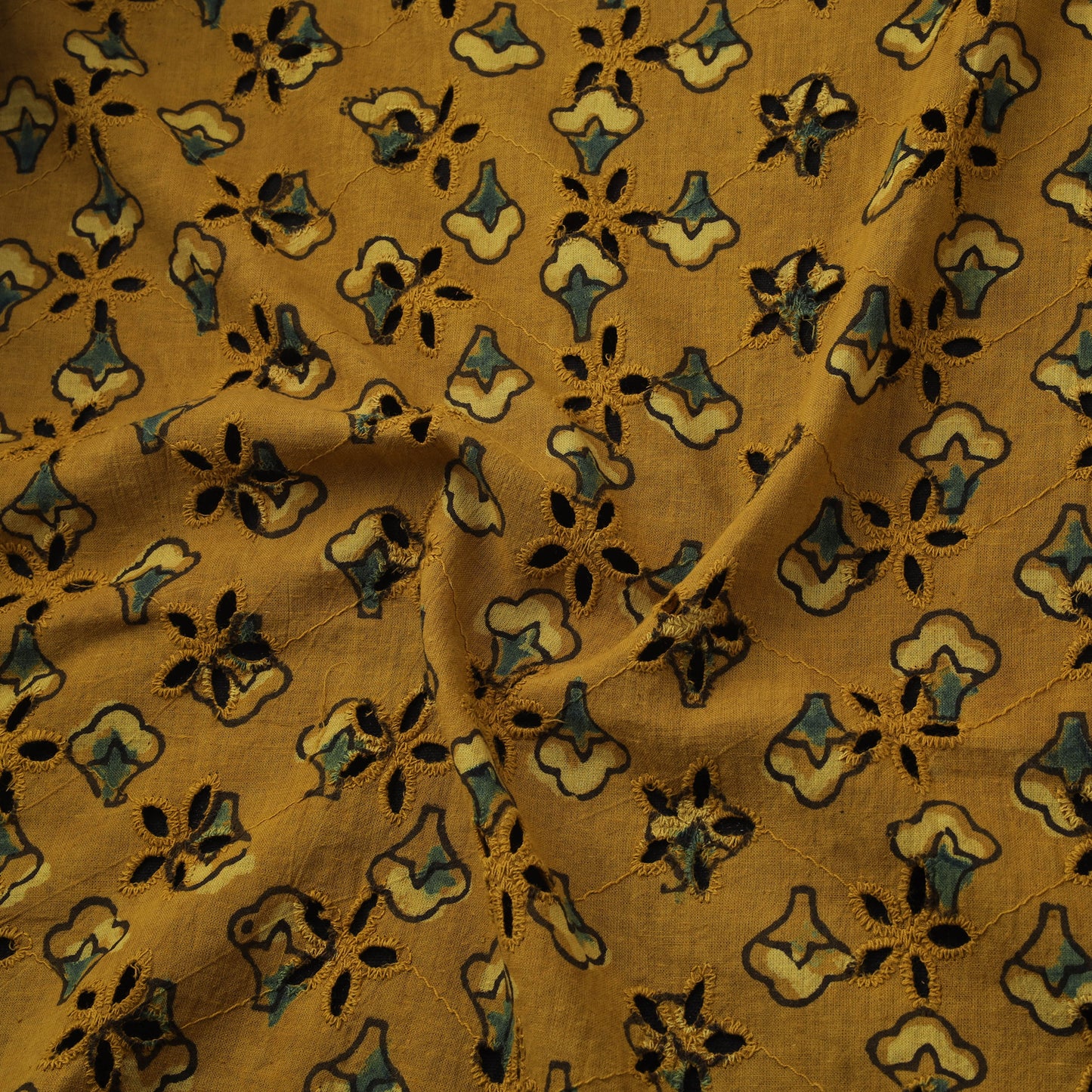 Natural Dyed Ajrakh Hand Block Print Cotton Hakoba Fabric 123