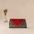 Traditional Kutch Mashru Silk Leather Flap Clutch / Wallet 37