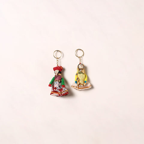 Handmade Rajasthani Puppet Keychains (Set of 2) 172