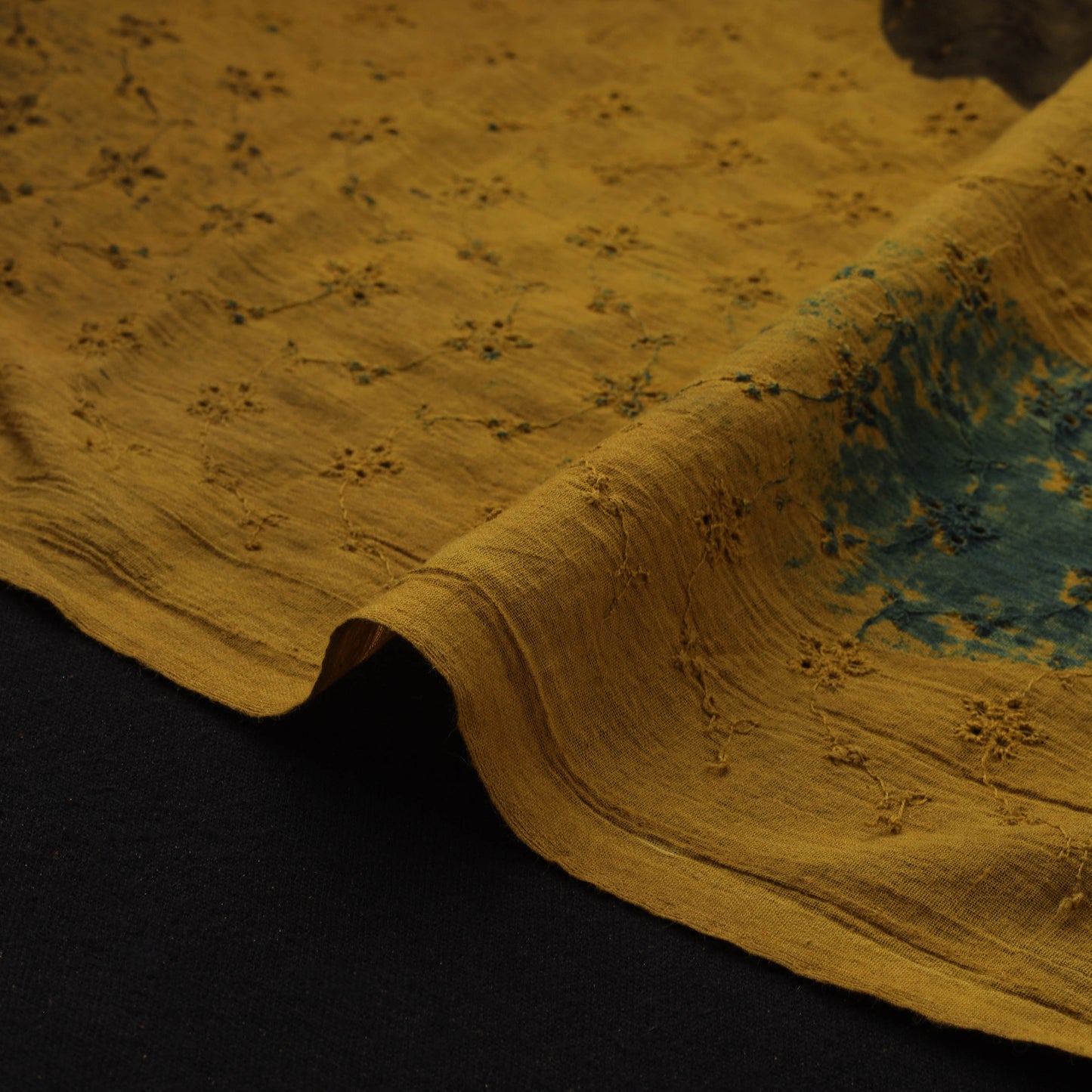 Natural Dyed Ajrakh Hand Block Print Cotton Hakoba Fabric 124