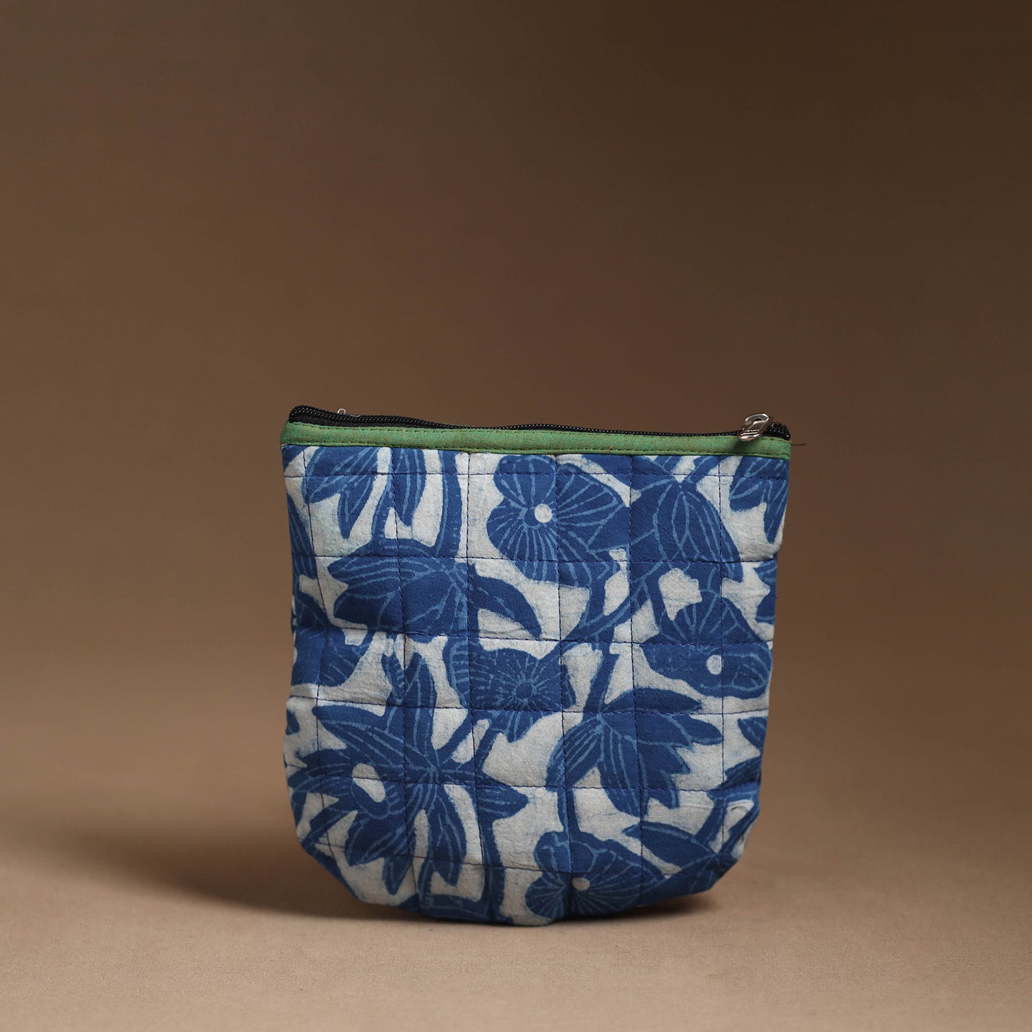 Blue - Handmade Quilted Cotton Utility Pouch 52