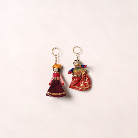 Handmade Rajasthani Puppet Keychains (Set of 2) 173