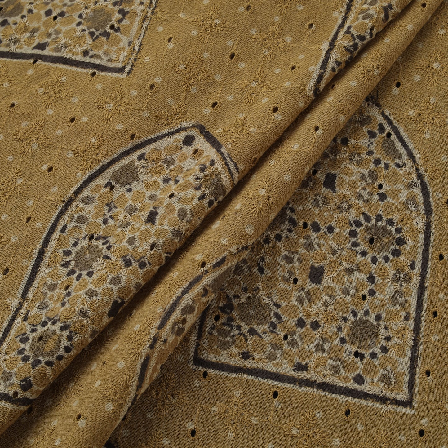 Natural Dyed Ajrakh Hand Block Print Cotton Hakoba Fabric 125