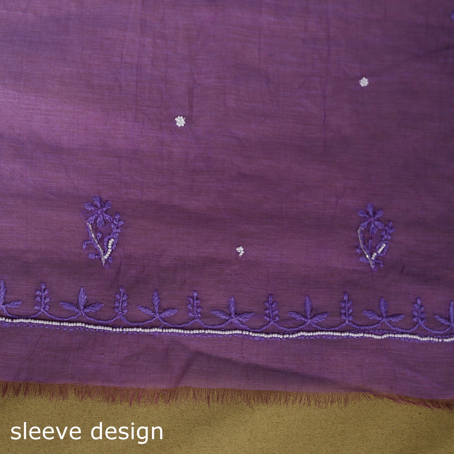 Purple - 2pc mul chanderi unstitched chikankari dress