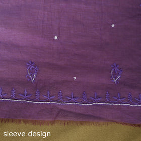 Purple - 2pc mul chanderi unstitched chikankari dress
