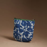 Blue - Handmade Quilted Cotton Utility Pouch 52