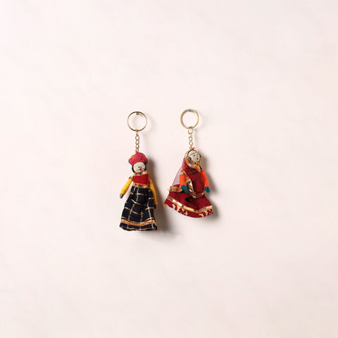 Handmade Rajasthani Puppet Keychains (Set of 2) 174