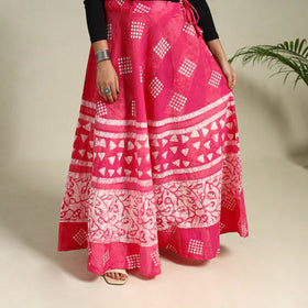 Buy Hand Batik Print Running Stitch Cotton Long Skirt