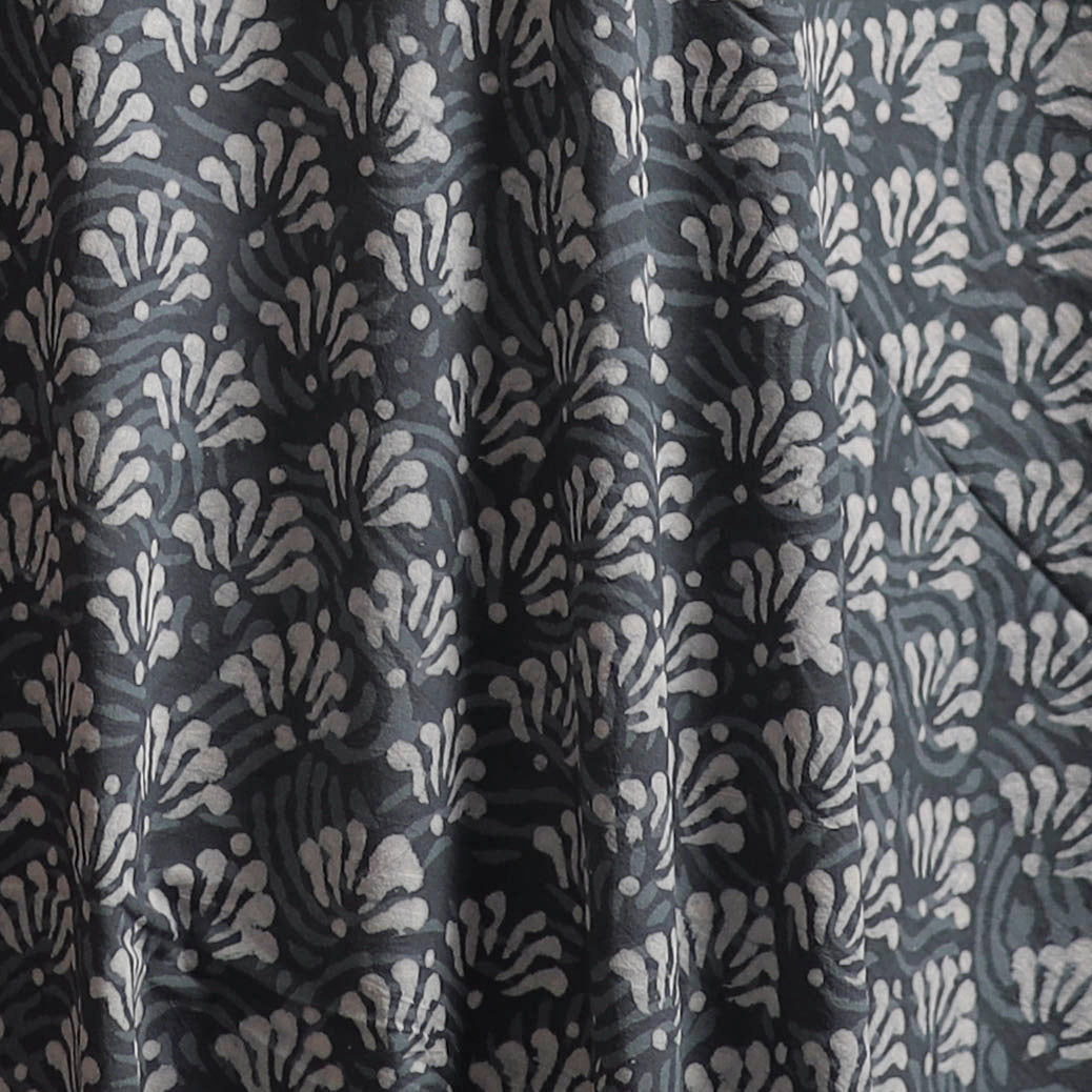 Gray - Bagru Dabu Hand Block Print Natural Dyed Cotton Fabric 27