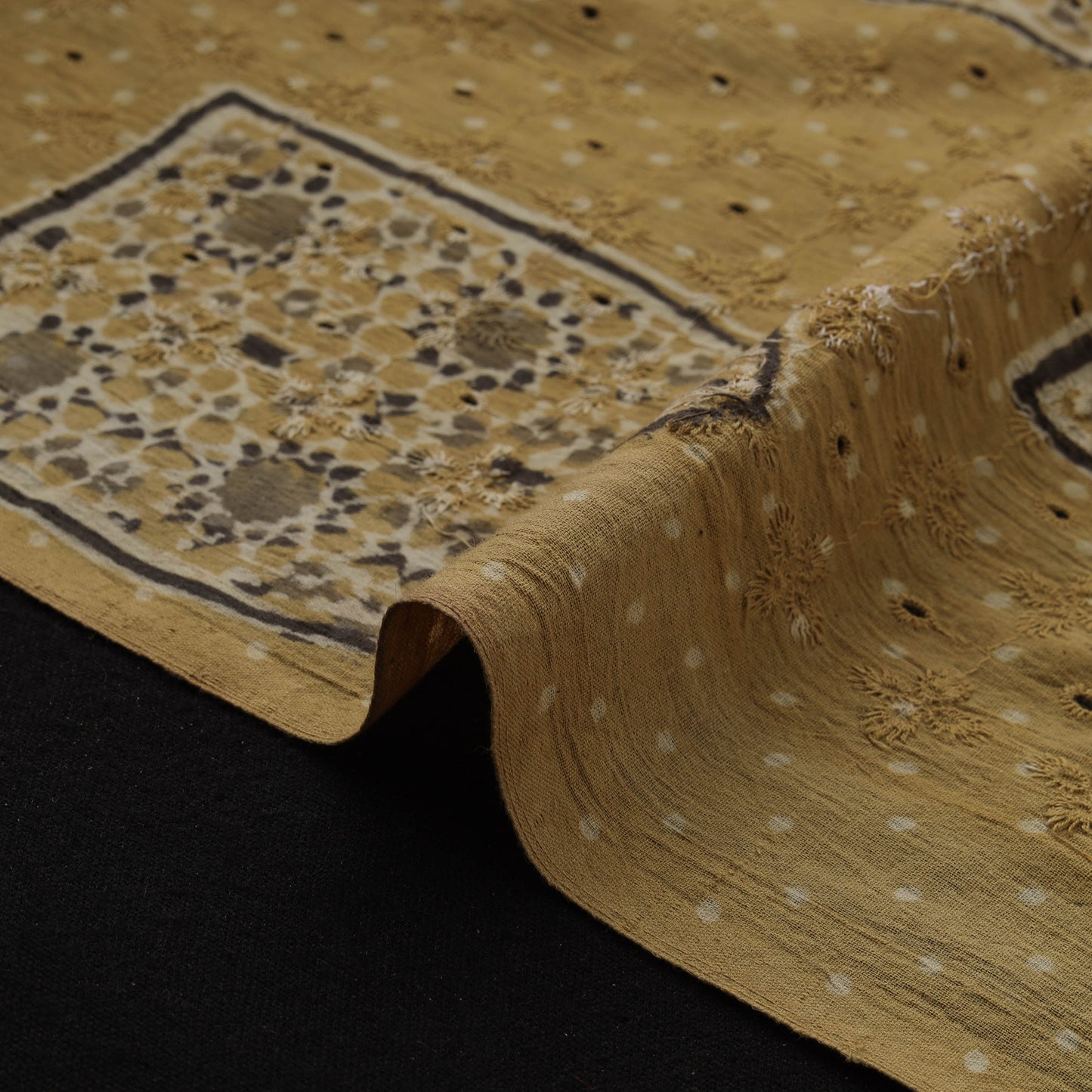 Natural Dyed Ajrakh Hand Block Print Cotton Hakoba Fabric 125