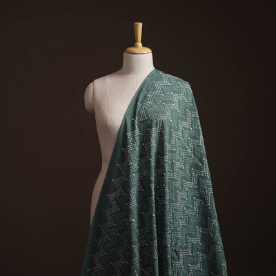 Green - Bagru Dabu Hand Block Print Natural Dyed Cotton Fabric 28