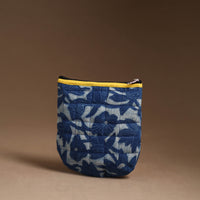 Blue - Handmade Quilted Cotton Utility Pouch 53