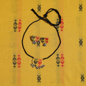 Blue - bengali tant saree with matching jewellery & blouse