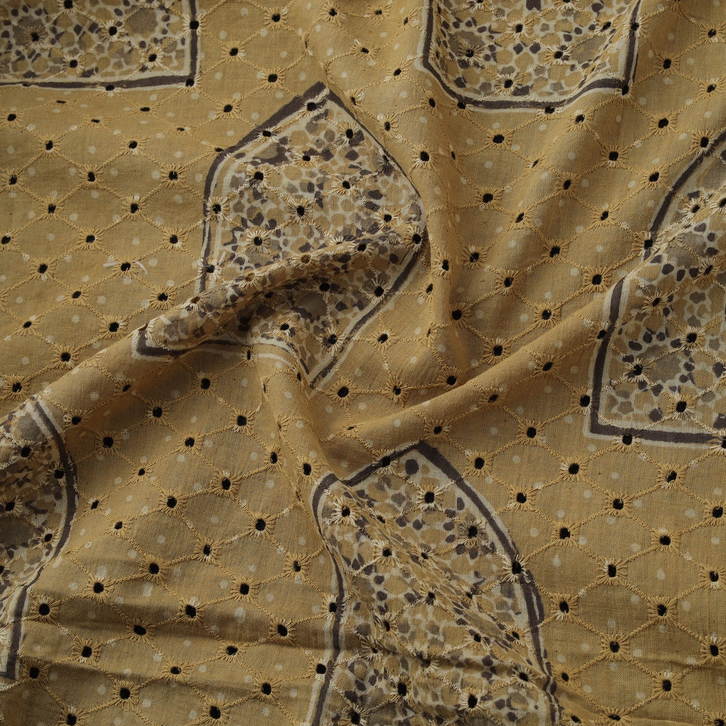 Natural Dyed Ajrakh Hand Block Print Cotton Hakoba Fabric 126