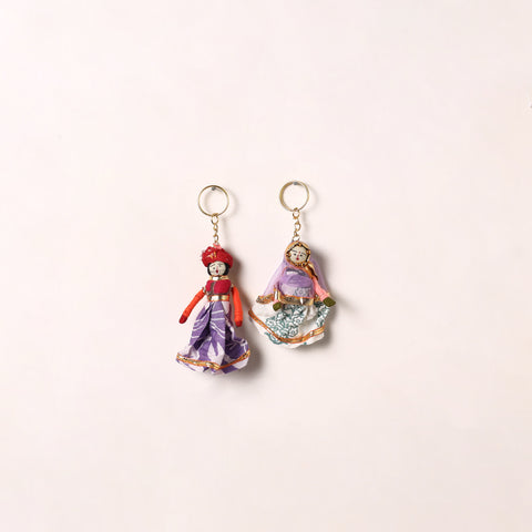 Handmade Rajasthani Puppet Keychains (Set of 2) 176