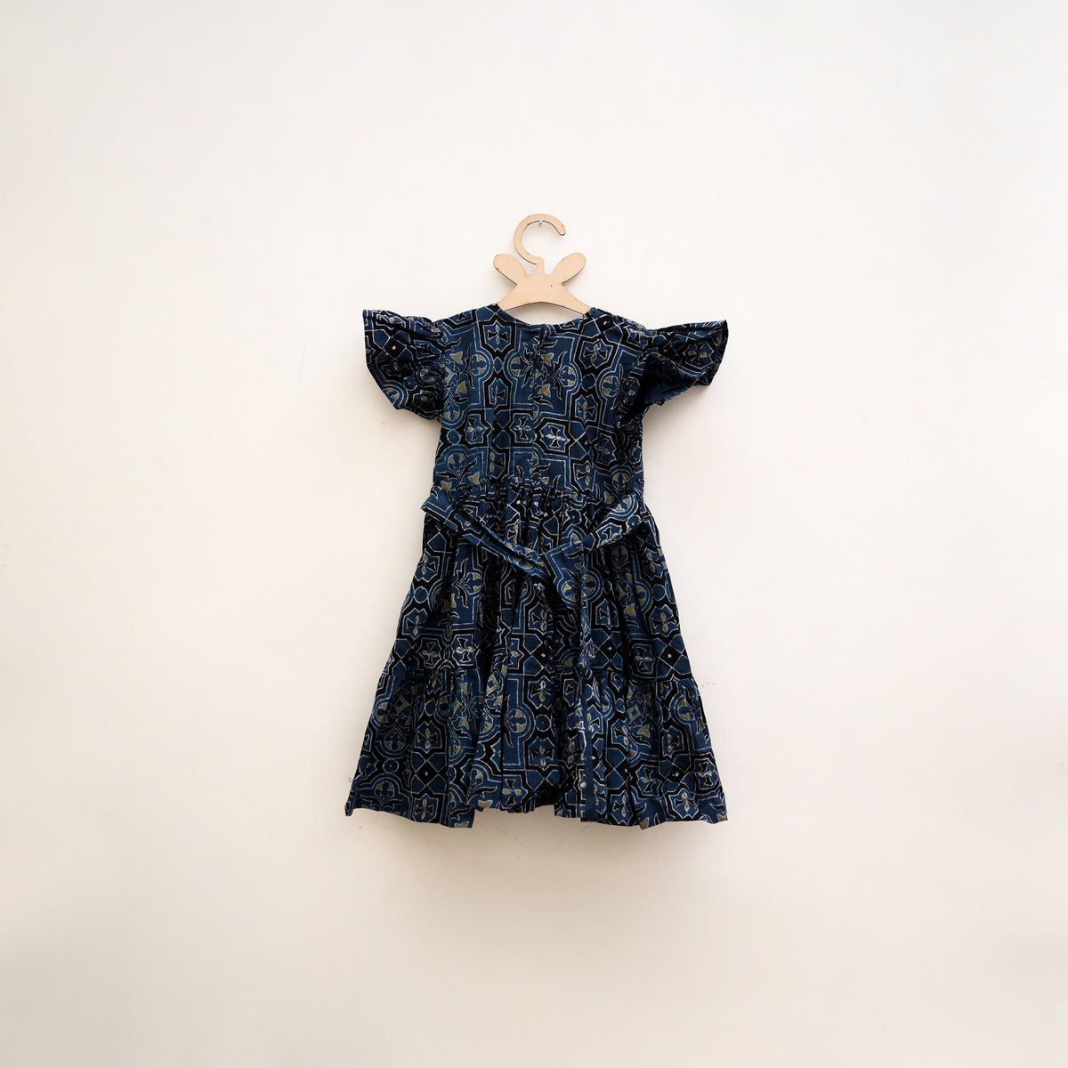 Pure Cotton Girls Tiered Frock Dress in Ajrakh Block Print (3-4 Years) 42