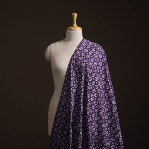 Purple - Bagru Dabu Hand Block Print Natural Dyed Cotton Fabric 29