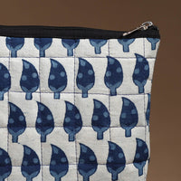 Blue - Handmade Quilted Cotton Utility Pouch 55