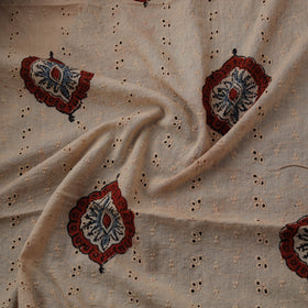 Natural Dyed Ajrakh Hand Block Print Cotton Hakoba Fabric 127