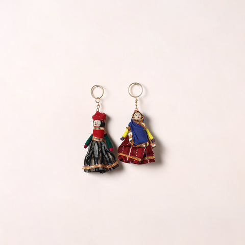 Handmade Rajasthani Puppet Keychains (Set of 2) 177