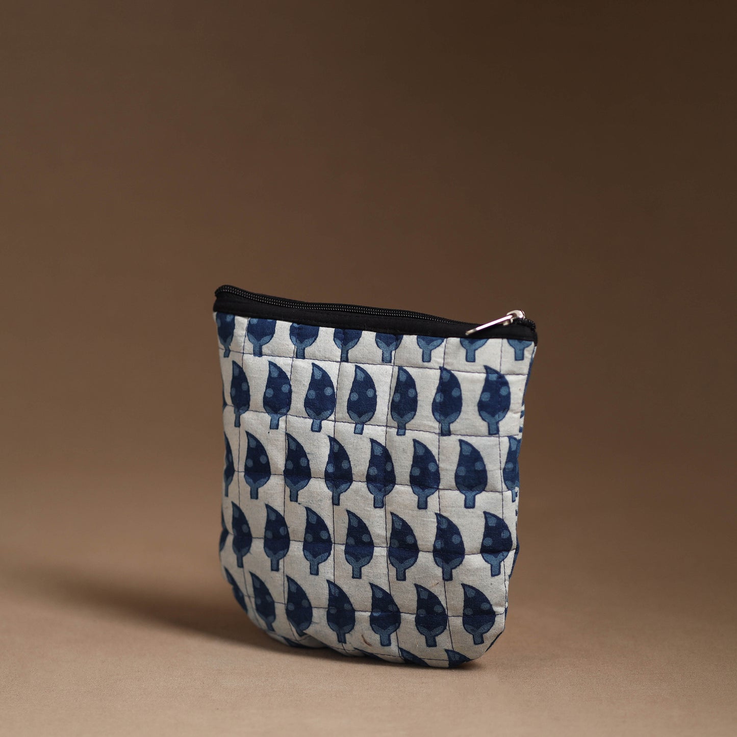 Blue - Handmade Quilted Cotton Utility Pouch 55