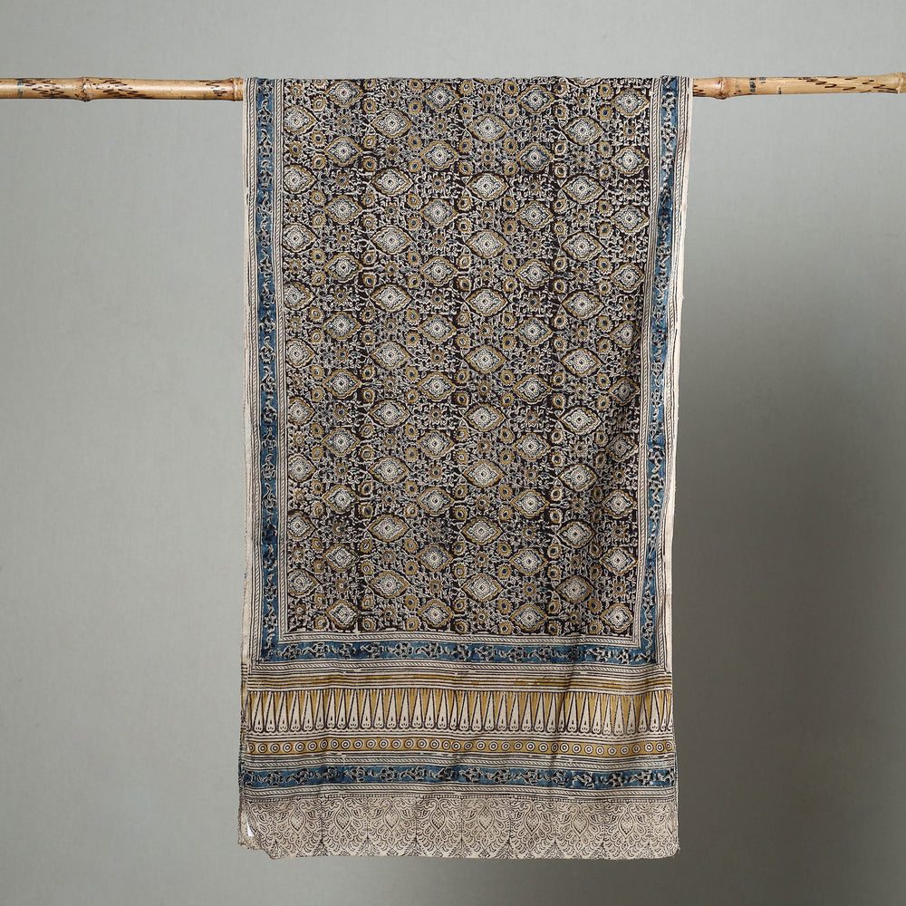 Natural Dyed Block Print Mul Cotton Kalamkari Stole 37