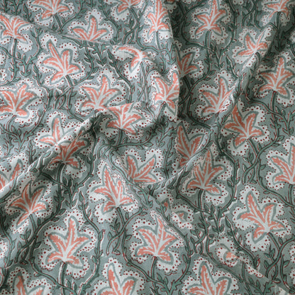 Green - Sanganeri Block Printed Cotton Fabric 22