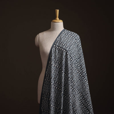 Gray - Bagru Dabu Hand Block Print Natural Dyed Cotton Fabric 30