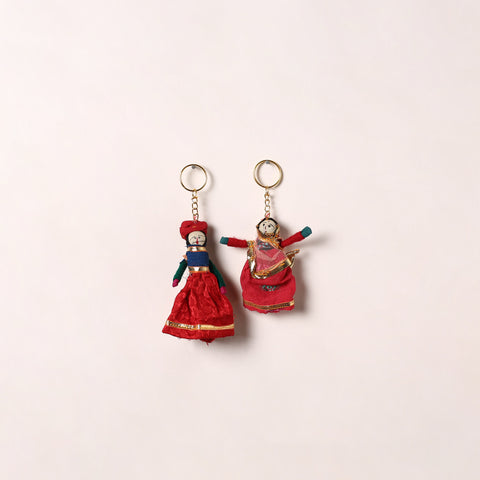 Handmade Rajasthani Puppet Keychains (Set of 2) 178