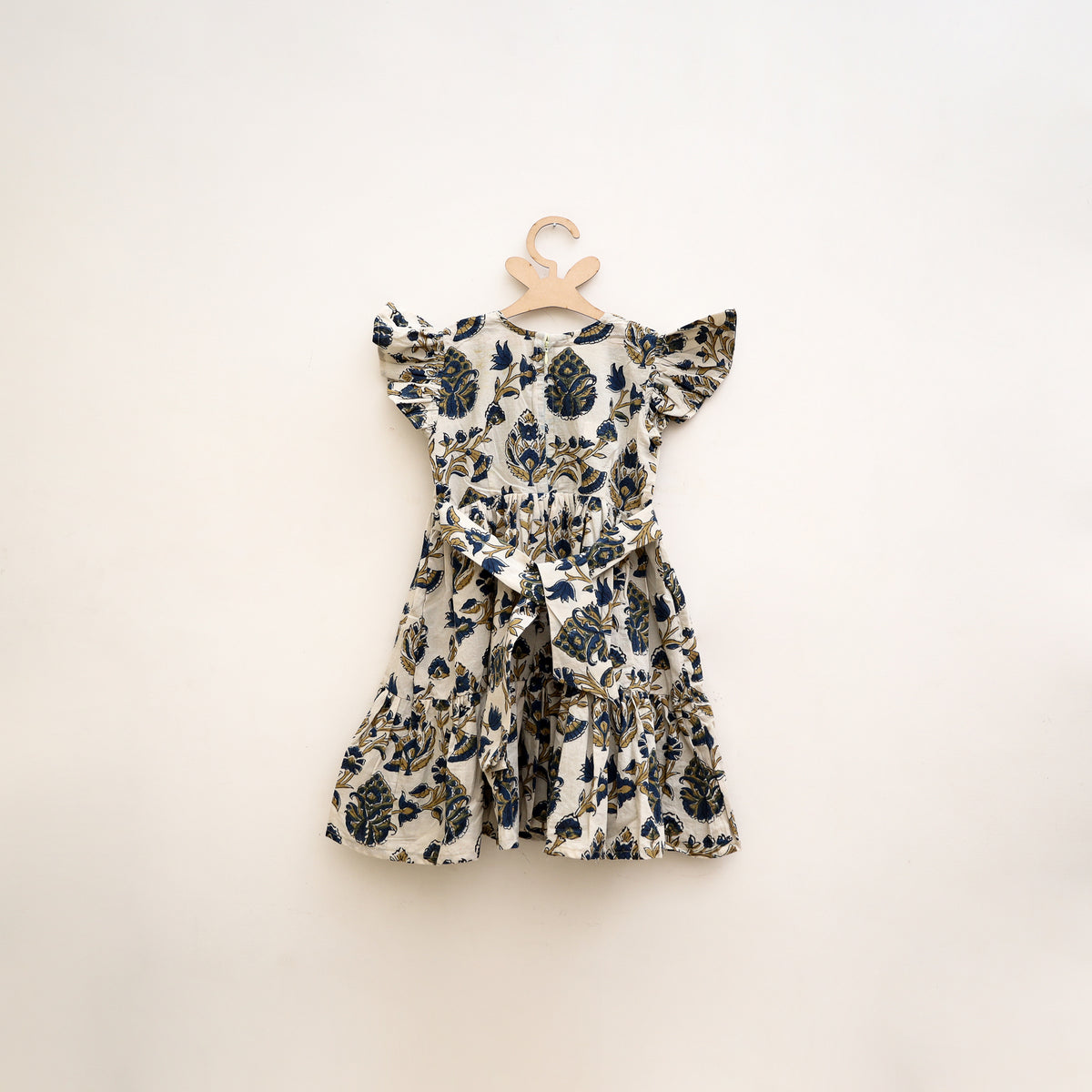 Pure Cotton Girls Tiered Frock Dress in Ajrakh Block Print (3-4 Years) 43