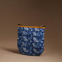 Blue - Handmade Quilted Cotton Utility Pouch 56