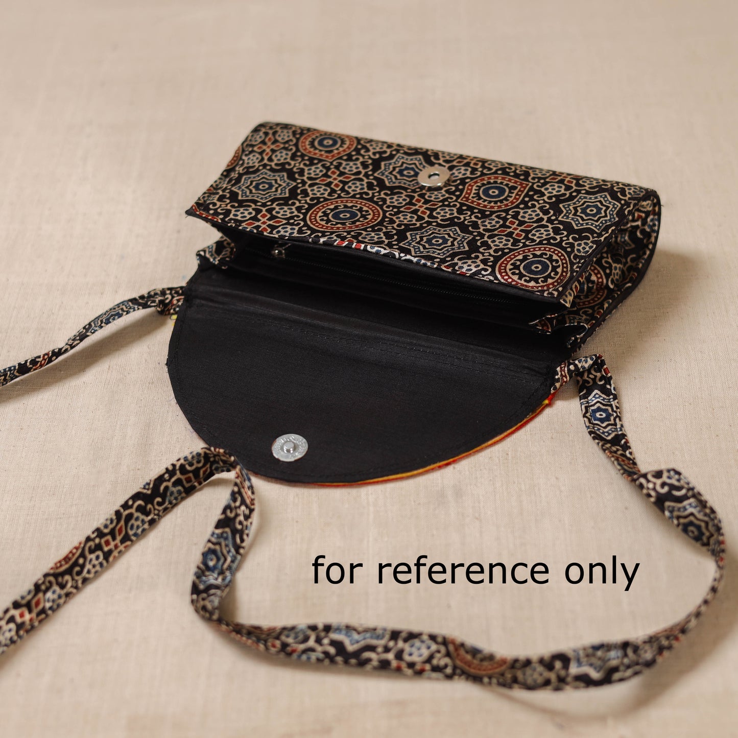 Traditional Kutch Mashru Silk Leather Flap Sling Bag 26