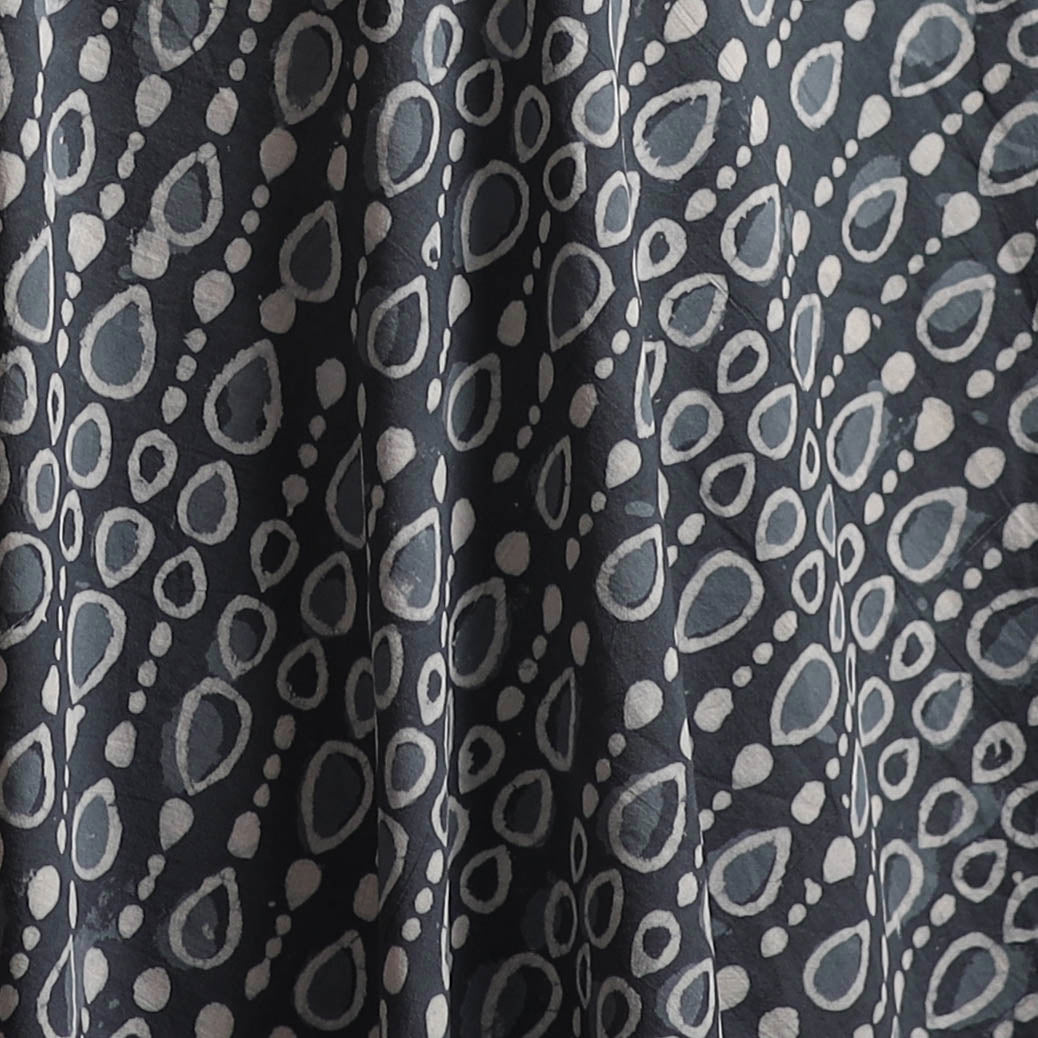 Gray - Bagru Dabu Hand Block Print Natural Dyed Cotton Fabric 30