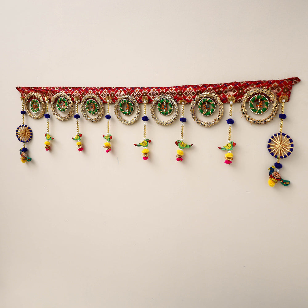 Diwali Decor Handmade Gota & Bead Work Toran 11