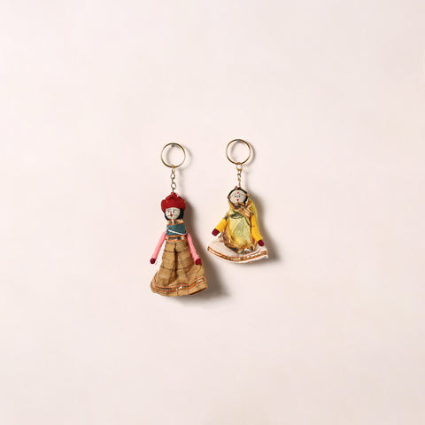 Handmade Rajasthani Puppet Keychains (Set of 2) 179