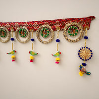 Diwali Decor Handmade Gota & Bead Work Toran 11